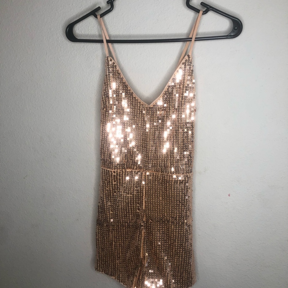 Mauve Pink Sparkly Short Jumpsuit $5
